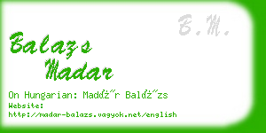 balazs madar business card